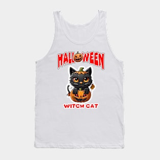 Witch Cat Happy Halloween. Tank Top